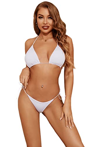 Women's Halter Bikini Sets Spaghetti Strap Swimsuit Sliding Triangle Bathing Suit 2 Piece Sexy Bikinis3