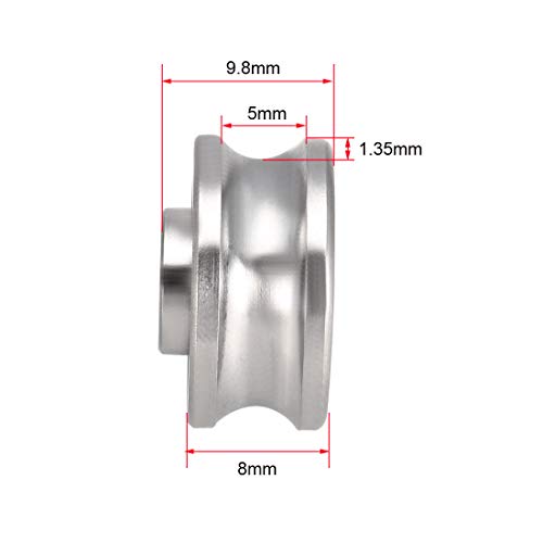 Uxcell A19101600UX0190 Sg15 Deep U Groove Ball Track Guide Bearing 5Mmx17Mmx8Mm Double Sealed (Gcr15) Chrome Steel Bearings 5Pcs thumb #2