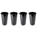 acan tradineur - set di 4 vasi tubolari in plastica, vaso alto, design moderno, camera da letto, soggiorno, decorazione da tavolo, prodotto in spagna (nero, 3,9 litri, 30 x 17 cm)