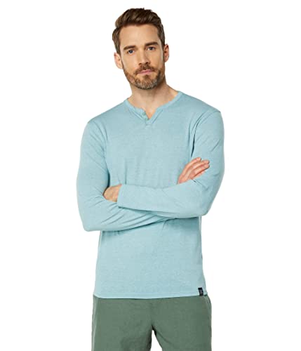 T-shirt manches longues homme col cranté style vintage Venise Burnout coton léger