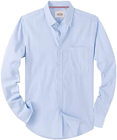 Alimens & Gentle Mens Solid Oxford Shirt Long Sleeve Dress Shirt ...