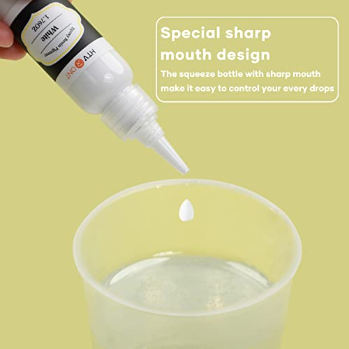 HTVRONT White Resin Pigment Paste - 1.76oz/50ml White Epoxy Dye, Higher Concentrated & Easy to Mix Epoxy Pigment for Resin Coloring, Ocean Waves and Water Effects