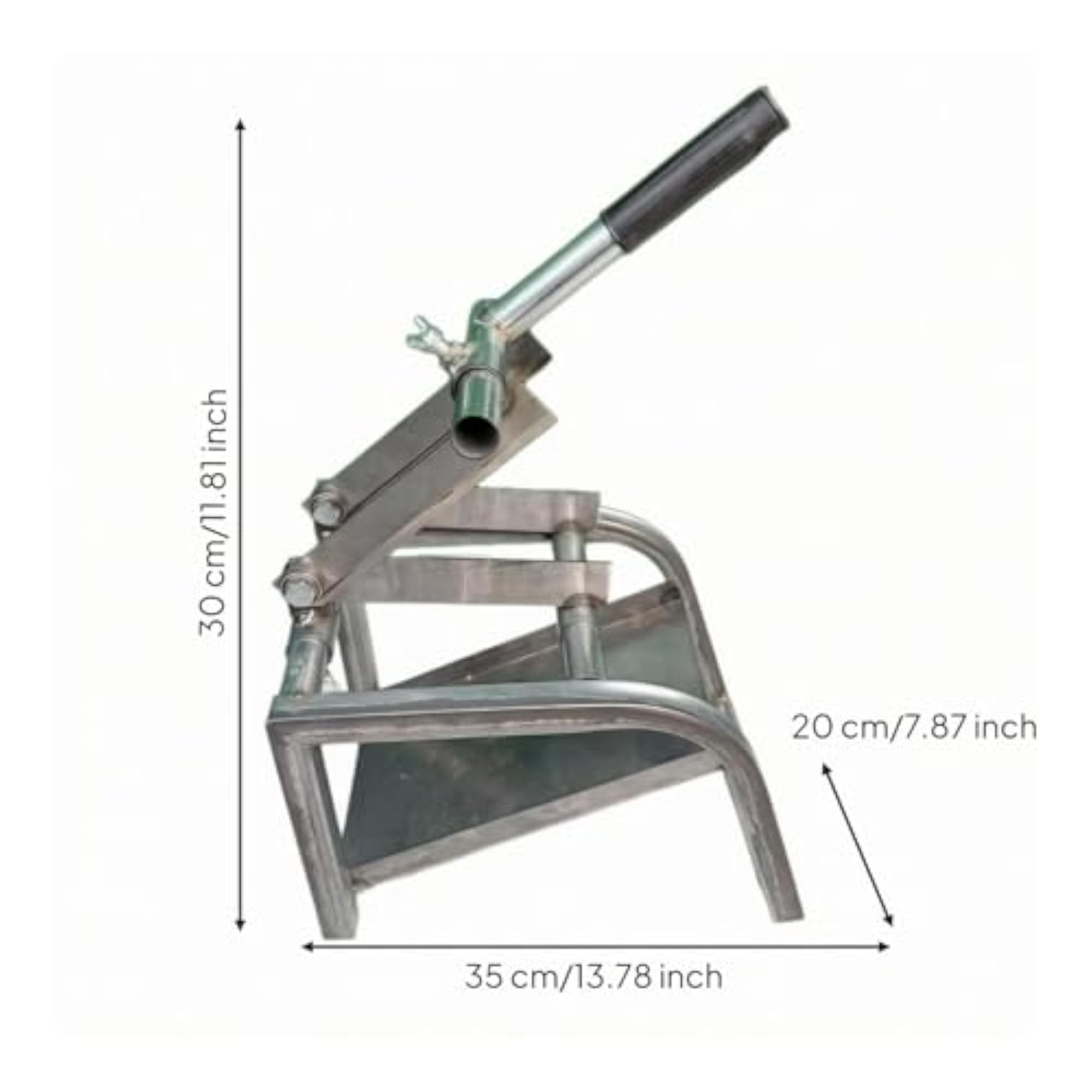 Stainless Steel Double-Blade Garlic Cutter with Lever Handle