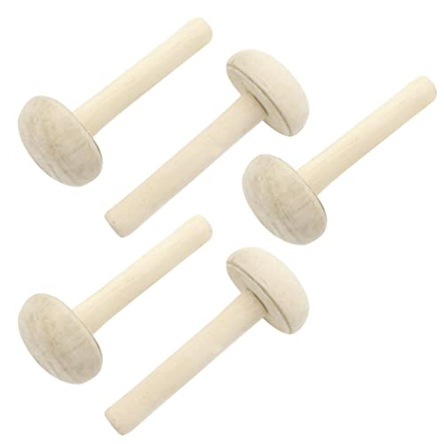 VICASKY 5pcs Mushroom Paper Rubbing Tool Printmaking Tool for Art Craft Smooth Wood Handle School Use