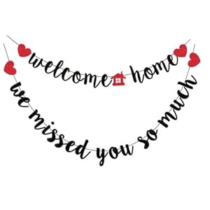 Pre-Strung Welcome Home Banner and We Missed You So Much Banner Decorations for Housewarming, Homecoming, Military Return & Family Theme Party Decor