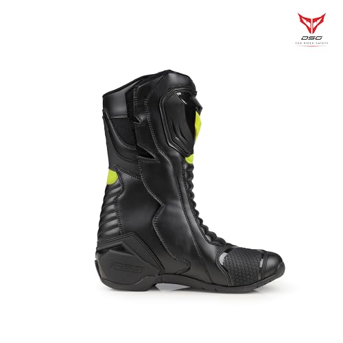 Image of DSG Gp-x Riding Boot-Black Yellow Fluo-(Size-10)