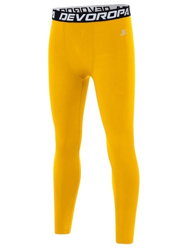 Image of DEVOROPA Boys Leggings Youth Compression Pants Sports Tights Basketball Football Baseball Soccer Baselayer Slim /Regular /Husky