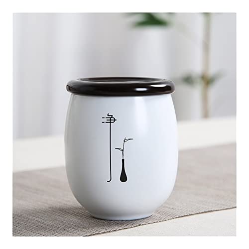 Portable Mini Ceramic Tea Caddy - Small Green Tea Sealed Storage Canisters for Travel and Kitchen Spice Jars (Colour: Coffee)