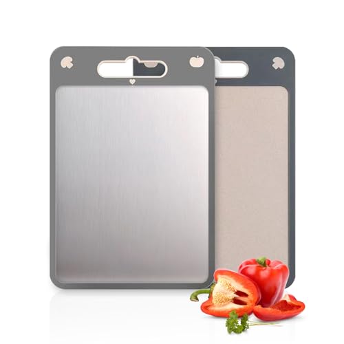 Tabla de Cortar Doble Cara Acero Inoxidable Mediana miniatura 1