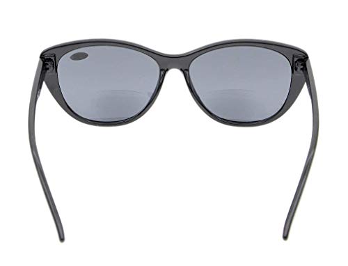 Image of Eyekepper Cat-eye Style Womens Bifocal Sunglasses Grey Lens +1.75