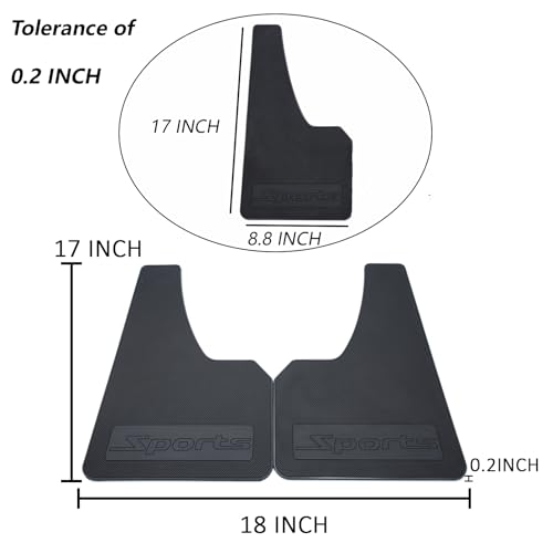 Image of Car Mud Flaps Universal Sport Car Styling Rubber Mud Guards (18 * 17 * 0.2, 4pcs)