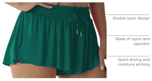 Image of Flowy Athletic Shorts for Women Running Tennis Butterfly Shorts Girls 2-in-1 Double Layer Quick-Drying Comfy Shorts