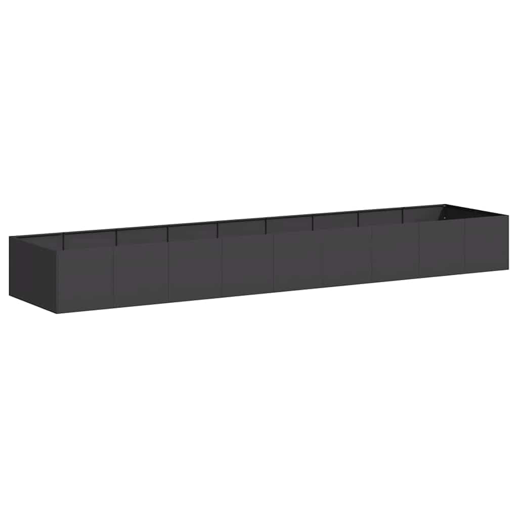 vidaXL Planter Black 360x80x40 cm Steel, plant pot, plant stand, raise bed, planter stand, plant tray, garden planter, outdoor planter, flower box