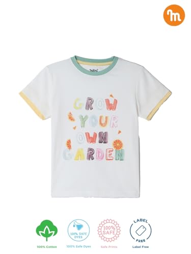 Image of Milou Kids Organic 100% Cotton T-Shirt Made with Biowash Fabric, Saliva-Tested Safe, Short Sleeve Tee for Toddlers & Babies | Label-Free | Soft & Breathable, Safe Dyes, Label-Free Comfort