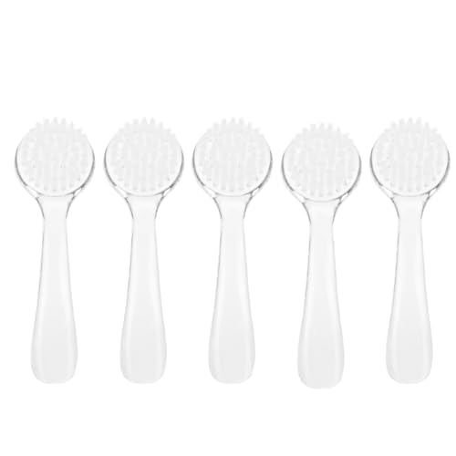 Fockety Cepillo para Quitar el Polvo de Manicura Duradero 5 Piezas Cepillo para Polvo de Uñas para Artistas de Uñas y Principiantes Plástico Blanco Azul 13 * 4,2 * 2,5 Cm (WHITE)