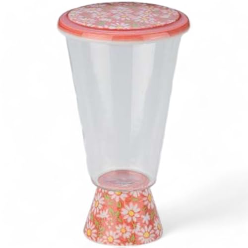 匠美風 有田焼 おちょこ 一合 グラス 台形蓋付 赤小菊 日本製