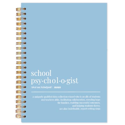 Carnet psychologue scolaire à spirale avec définition pour suivi universitaire