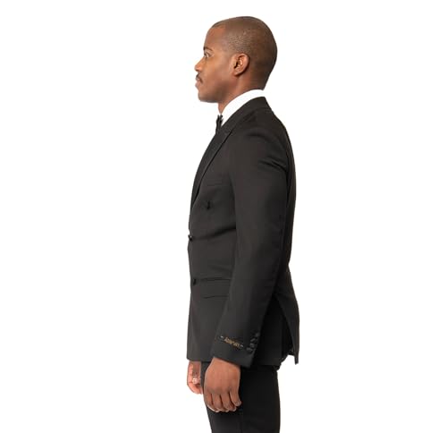 Slim Fit Double Breasted Men's Dinner Blazer Tuxedo Jacket Peak Lapel4