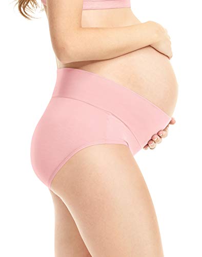 Playtex Women's Maternity Fold Down Modern Brief Panties 3-Pack, Crystal Grey Heather/Cafe Blue Lait/Black, X Large #TOP1