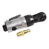 1/4 Inch Pneumatic Ratchet Wrench - Air Powered Reversible Tool with 16ft-lbs Torque,300 RPM,Compact Lightweight Design for Tight Spaces,Metal Construction,0.9lbs,5in Length,Includes Adapter