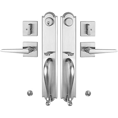 NEWBANG MDHST2018SN-SET Doppel-Türklinken-Set, gebürstetes Nickel Cover