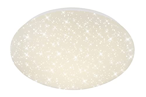 Briloner Leuchten - Plafón LED, plafón con decoración estrella, 12W, 1.200 lúmenes, 4.000 Kelvin, blanco, Ø28 cm