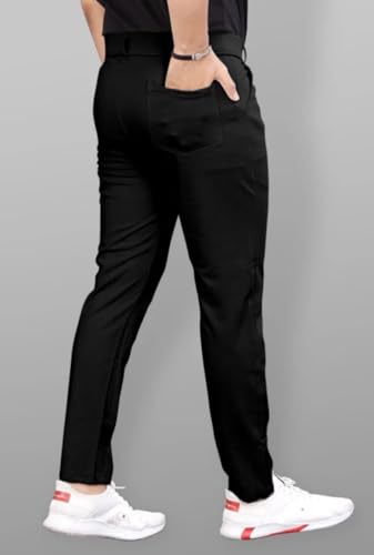 Image of Men's Premium Lycra Slim Fit Trouser Combo (Black & Silver) | Stylish Formal & Casual Pant for Men | Office