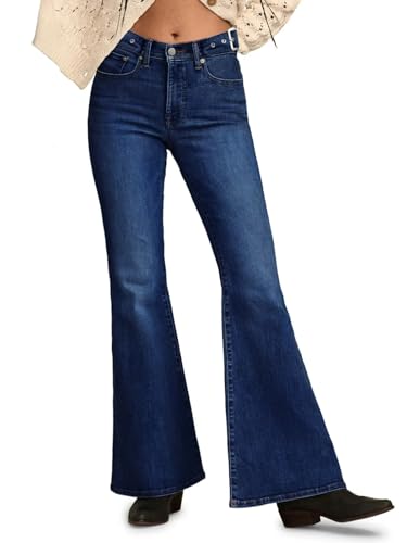 EMMIOL Womens Flare Bell Bottom Jeans Low Rise Wide Leg Jeans for Women Bootcut Denim Pants