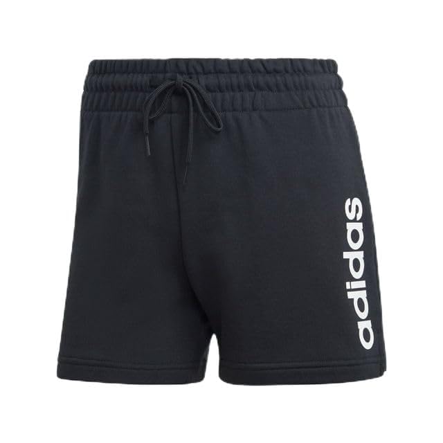 Adidas Short décontracté Essentials Linear French Terry pour Femme, Noir/Blanc., XXS Petite
