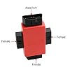 iKKEGOL Pocket OBD2 OBDII Full 16 Pin Male to 3 Female 1 to 3 OBD Cable Splitter Converter Adapter for Diagnostic Extender Red (Red)