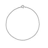 Solid 925 Sterling Silver 1.7mm Italian Round Rolo Cable Link Chain Anklet - 10"