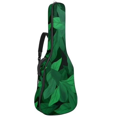 Sac de guitare acoustique à motif feuilles vertes pour musiciens nomades
