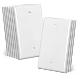 CML, piastre da parete vuote di medie dimensioni, coperture per prese elettriche, piastra interruttore a 1 banda, resistente agli urti, colore bianco, confezione da 10