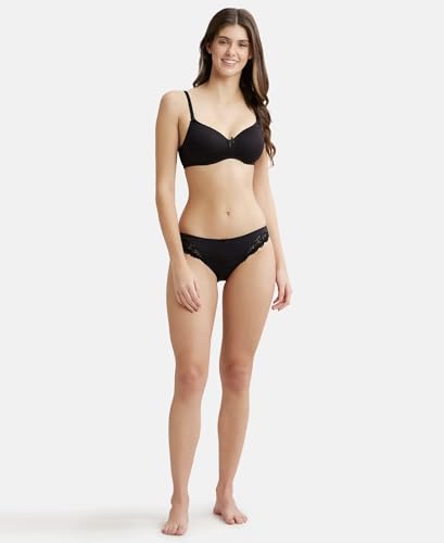 Image of Jockey FE23 Women's Wirefree Padded Super Combed Cotton Elastane Stretch Medium Coverage Multiway Styling T-Shirt Bra with Detachable Straps