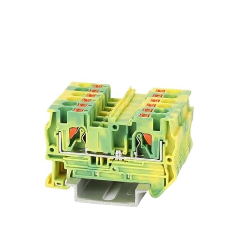 PT4-PE Push-in 4mm² Ground Din Rail Feed-Through Terminal Block Earth Strip Connector Wire Electrical Connector PT 4-PE(10 Pcs)