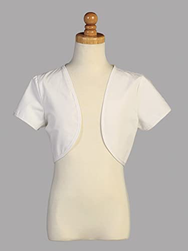Made in USA - White First Communion Bolero for Girls - Little Shrug Jacket for Dresses - Easter Sweater2