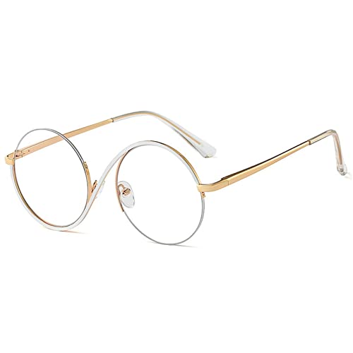 Image of willochra unique Round Blue Light Blocking Glasses for women Elphaba Glasses Metal Frame Computer Anti Eyestrain Eyeglasses