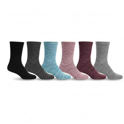 Men's Crew Socks 6-Pack Moisture-Wicking Mid-Calf 9-11