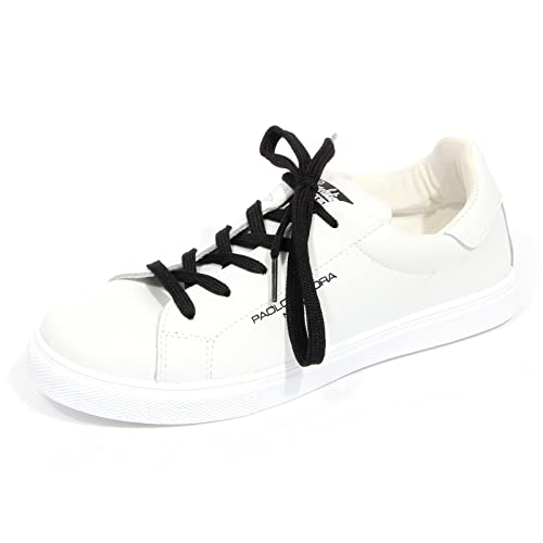 Sneaker bimbo boy Paolo Pecora blanche en cuir idéale pour l'école