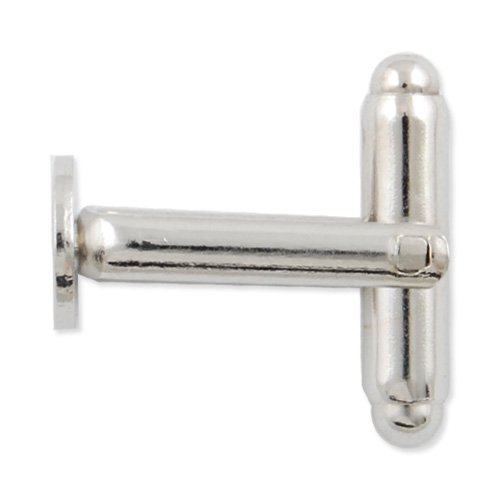 Rosebeading Silver Rhodium Plated Cufflink Blanks With 8Mm Glue Pad-40Pcs