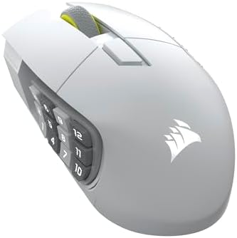 Corsair Scimitar Elite Wireless SE MMO Gaming Maus – Weiß | 33.000 DPI, 16 Programmierbare Tasten, Einstellbarer Key Slider, Elgato Virtual Stream Deck, 1000Hz - PC, PS5, PS4, Xbox