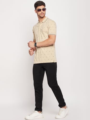Image of UNIBERRY Men's Cotton Blend Half Sleeve Printed Polo Neck T-Shirt Has A Short Sleeve & Pocket On ChestBZRMT6-MR
