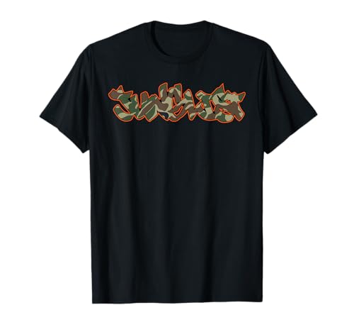 Junglist Camo Graffiti DNB Drum n Bass T-Shirt