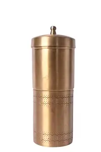 THANGAM Brass Traditional Filter Coffee Maker, Brass, South Indian Drip Sytle Decoction Liquid Maker, Coffee Filter Vessel, Utensil, Kumbakonam Degree Coffee Filter | 250ml (4-6 Cups)