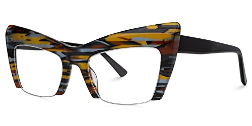 Image of VOOGLAM Oversize Cat Eye Blue Light Blocking Glasses for Women Anti UV EyestrainComputer Gaming TV Phone Glasses Garza