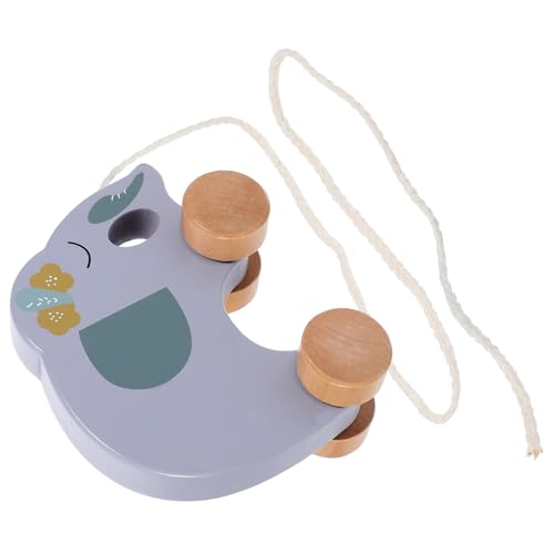 OUNONA 木製動物形状ベビープルトイ 軽量耐久 素材 色彩認識促進 幼児歩行学習用 引き紐付き クリエイティブ想像力育成
