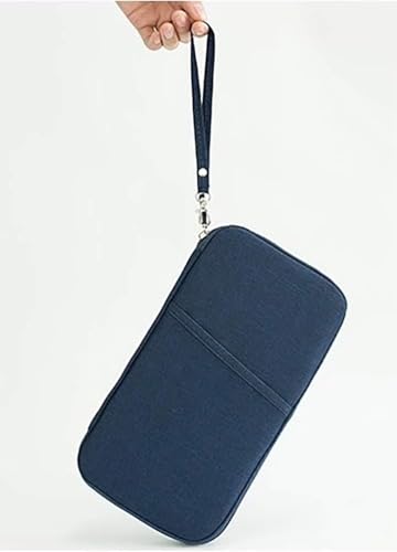Image of Travel Document Passport Pouch Organizer Zip Holder Travel Pouch, Business Cards, Credit Cards Ticket Coins Currency Check, Id Document & Pen Storage Bag for Men, Women - Multicolor.