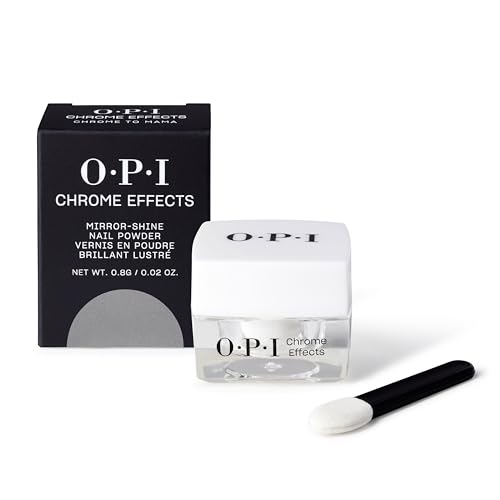 OPI Chrome Effects Mirror-Shine Nail Powder Chrome to Mama | Semi-Sheer Bold Cool Grey Silver Chrome | Includes Silicon Applicator | High-Shine Ethereal Finish with Dreamy Glazed Effect