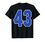 Photo Gallery blue number 43 maglia big #43 uniforme giocatore preferito maglietta Photo Gallery blue number 43 maglia big #43 uniforme giocatore preferito maglietta