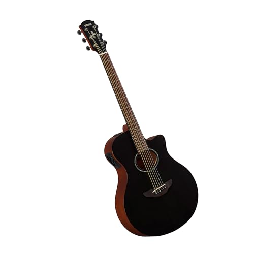 YAMAHA APX600M Guitarra Electroacústica – Acabado Mate, Cuerpo delgado Thinline, Escala 25”, Tapa Maciza, Previo System65 con EQ y Afinador – Smokey Black